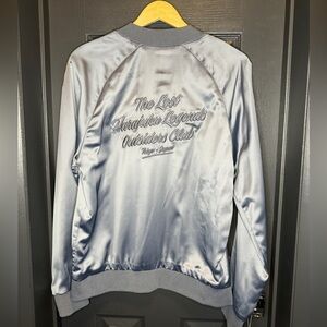 H&M satin look bomber jacket in size small steel blue color is beautiful​​​